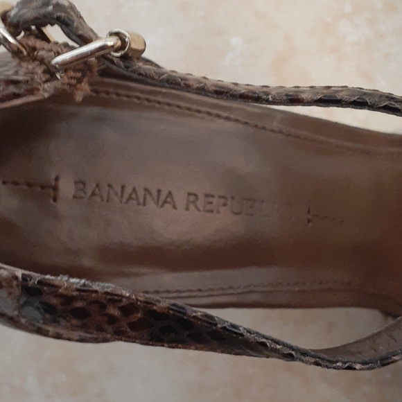 Snakeskin Ankle Strap Heels by Banana Republic - Picture 6 of 9